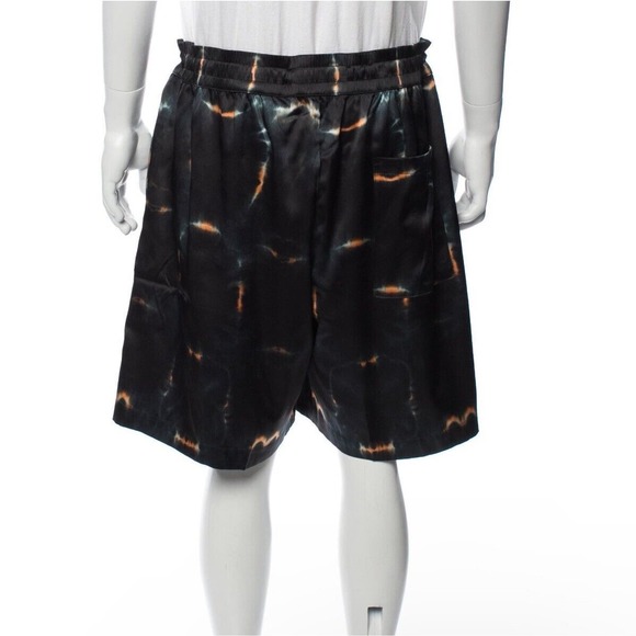 NAHMIAS Spellout Basketball Shorts‎ Silk Tie Dye Graphic Printed Size XL Black - Picture 3 of 7